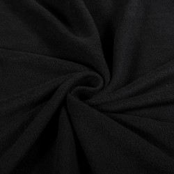 Ткань Флис Односторонний 180 гр/м2 (Ширина 150см), цвет Черный (на отрез) в Бийске