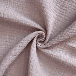 Ткань Муслин Жатый (Ширина 1,4м), цвет Пыльно-Розовый (на отрез) в Бийске