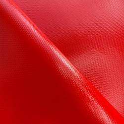 Ткань ПВХ 600 гр/м2 плотная (Ширина 1,5м), цвет Красный (на отрез) в Бийске