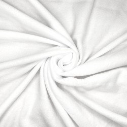 Ткань Флис Односторонний 130 гр/м2 (Ширина 150см), цвет Белый (на отрез) в Бийске