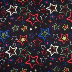 Ткань Oxford 600D PU (Ширина 1,48м), принт &quot;Звезды на черном&quot; (на отрез) в Бийске