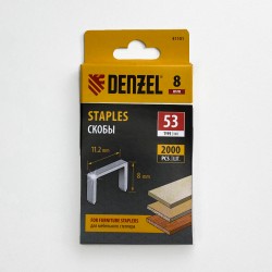 Denzel Скобы, 8 мм, для мебельного степлера, тип 53, 2000 шт. в Бийске