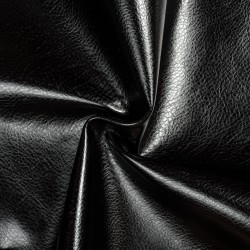 Ткань Дерматин (Кожзам) для мебели (Ширина 138см), цвет Черный (на отрез) в Бийске