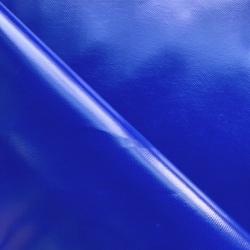 Ткань ПВХ 450 гр/м2 (Ширина 1,6м), цвет Синий (на отрез) в Бийске