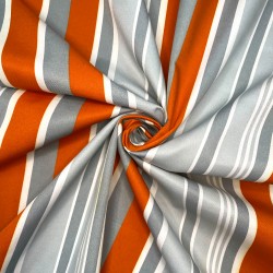 Ткань уцененная &quot;Престиж&quot; (Водоотталкивающая) (Ширина 1,48м), Серо-Оранжевая полоса (на отрез) в Бийске