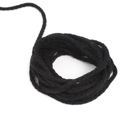 Шнур для одежды тип 2, цвет Чёрный (плетено-вязаный/полиэфир) в Бийске