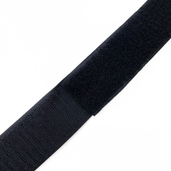 Контактная лента 40мм (38мм) цвет Черный (велькро-липучка, на отрез)  в Бийске